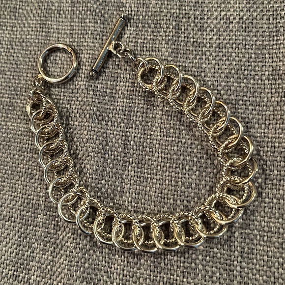 Chainmaille Rope & Smooth Texture Rings Bracelet Double Link Charm Bracelet - Picture 13 of 16